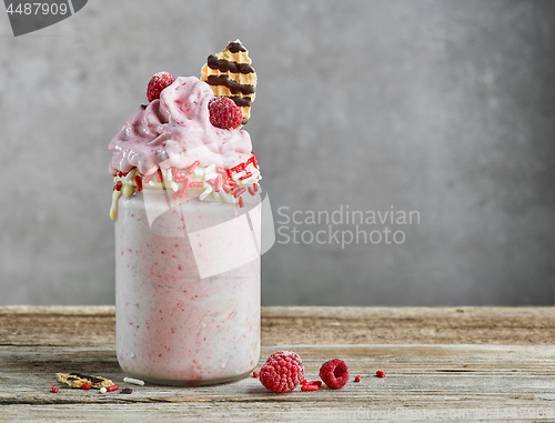 Image of dessert of frozen banana and raspberries