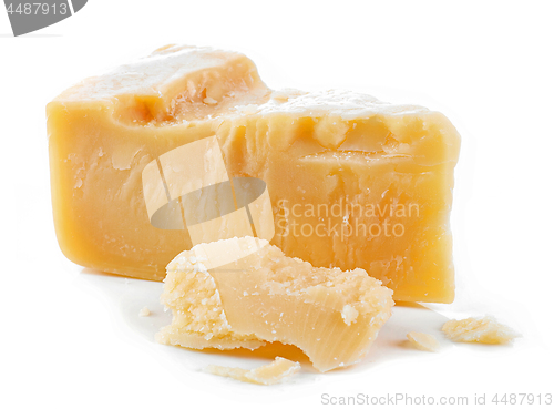 Image of parmesan cheese on a white background