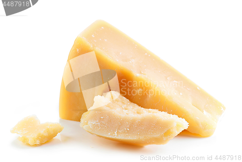 Image of parmesan cheese on a white background