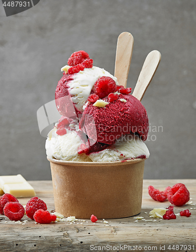 Image of white chocolate and raspberry ice cream