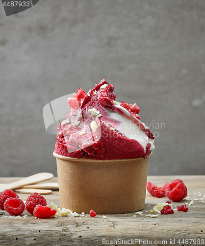 Image of Raspberry and white chocolate ice cream