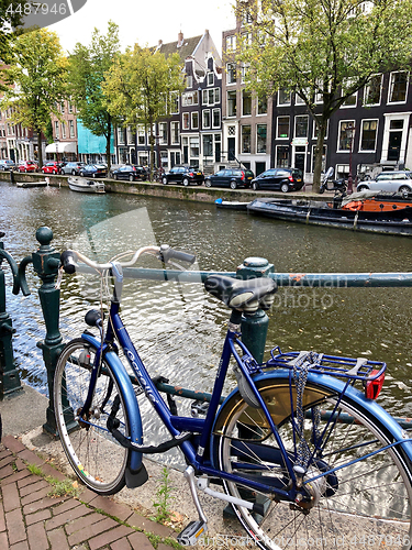 Image of Autumn view of Old Amsterdam canal