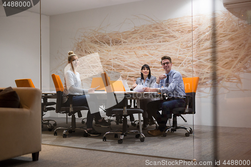 Image of Business Team At A Meeting at modern office building