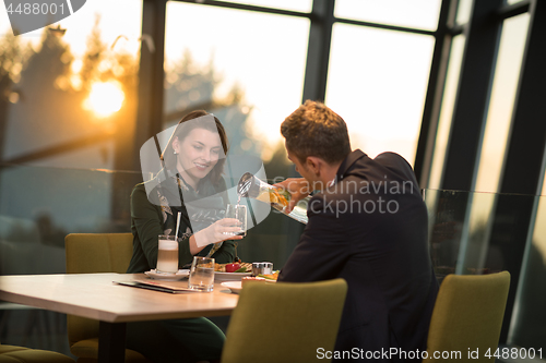 Image of Couple on a romantic dinner at the restaurant