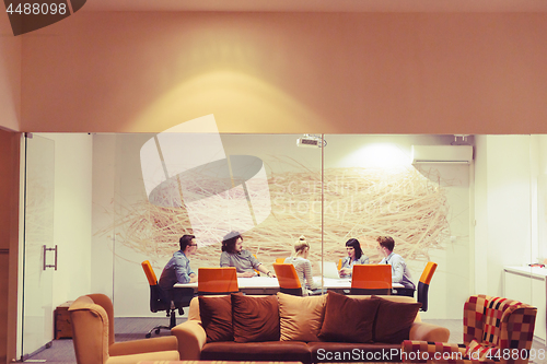 Image of Business Team At A Meeting at modern office building