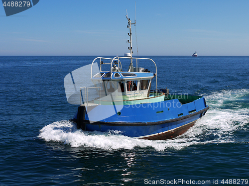 Image of Harbour Tugboat at Speed.