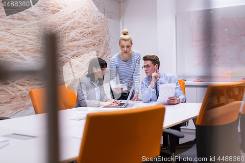 Image of Business Team At A Meeting at modern office building