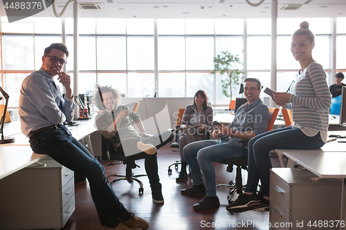 Image of Young Business Team At A Meeting at modern office building