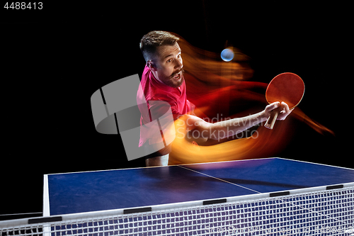 Image of The table tennis player serving