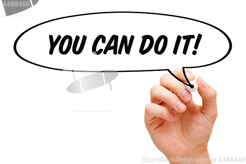Image of You Can Do It Speech Bubble Concept