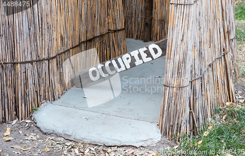 Image of Drop toilet at campsite in Namibia