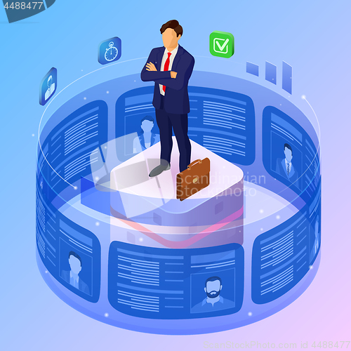 Image of Isometric Job Agency Employment and Hiring Concept