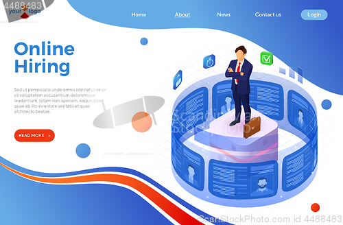 Image of Isometric Job Agency Employment and Hiring Concept
