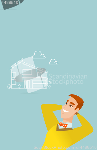 Image of Man dreaming about buying a new house.