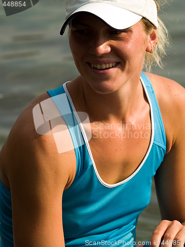 Image of Smiling girl in sportwear