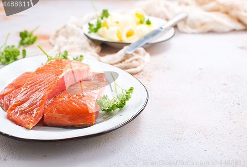 Image of salmon fish and butter 