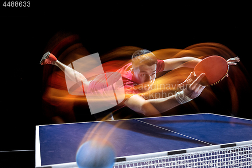 Image of The table tennis player serving