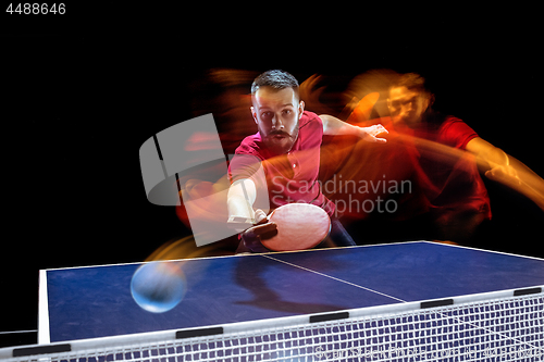 Image of The table tennis player serving