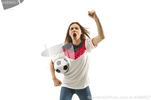 Image of egyptian football fan on white background