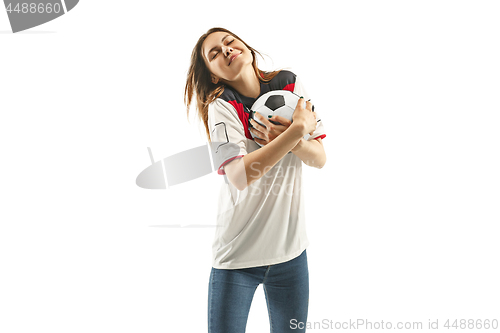 Image of egyptian football fan on white background