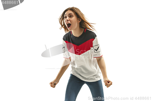 Image of egyptian football fan on white background