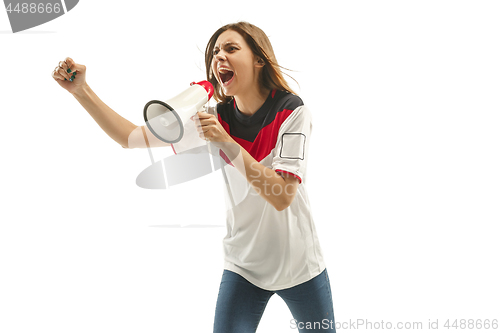 Image of egyptian football fan on white background