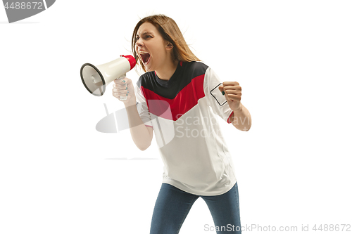 Image of egyptian football fan on white background
