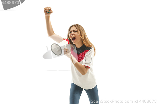 Image of egyptian football fan on white background