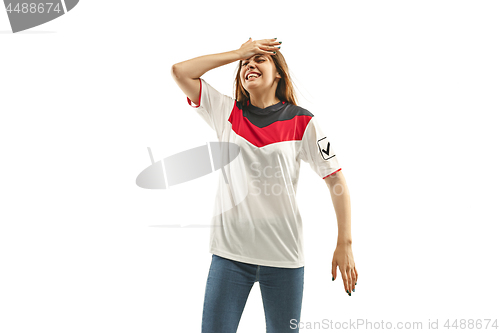 Image of egyptian football fan on white background