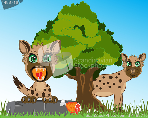 Image of Wild animals hyena on background of the nature