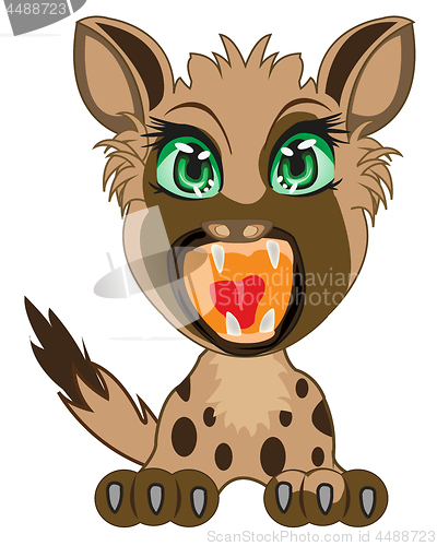 Image of Cartoon of the wildlife hyena on white background