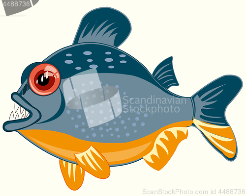 Image of Fish piranhas on white background is insulated