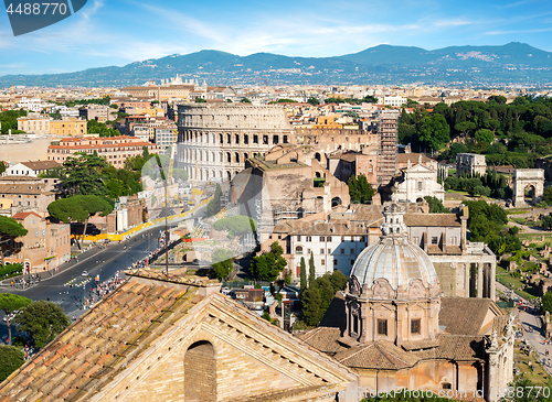 Image of Colosseum and basilica in Rome