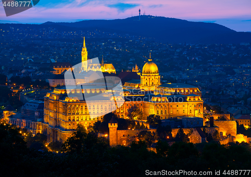 Image of Illuminated Budavari Palace