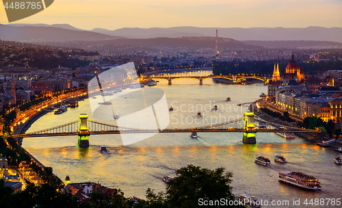 Image of Illumination of Budapest city