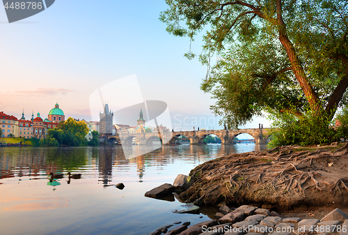 Image of Charles bridge at dawn