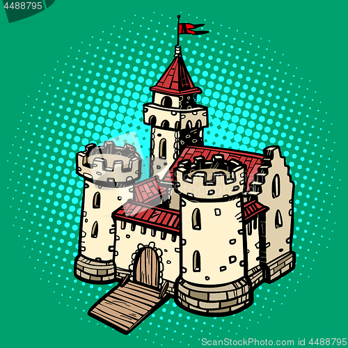 Image of medieval castle, fairy kingdom. real estate
