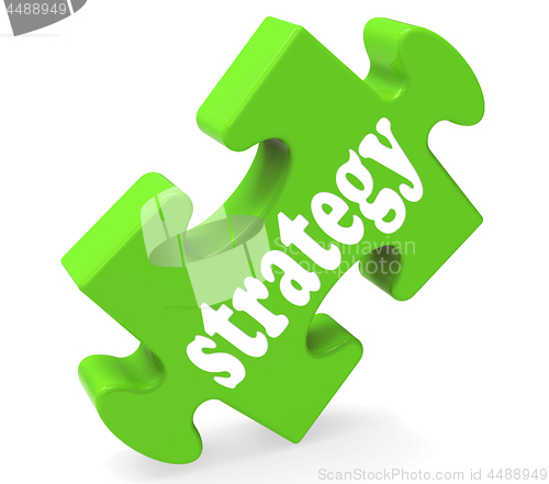 Image of Strategy Showing Business Solutions Or Goals