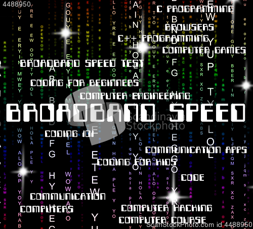 Image of Broadband Speed Means World Wide Web And Computer