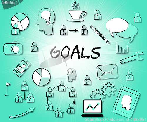 Image of Goals Icons Indicates Aspire Aspiration And Inspiration