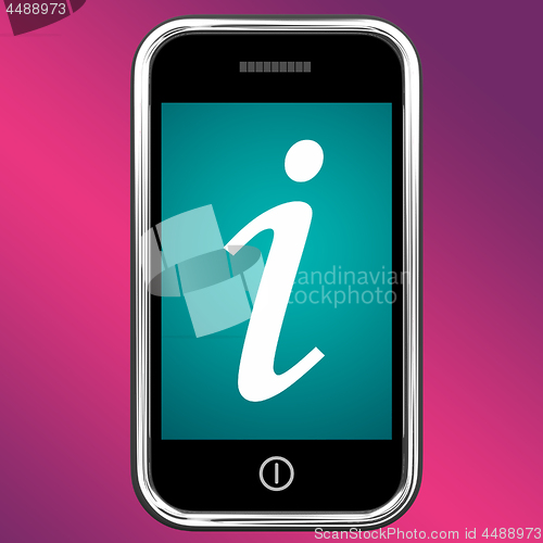 Image of Info Symbol On Mobile As Symbol For Information Or Answers