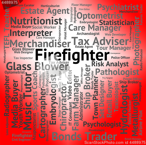 Image of Firefighter Job Represents Fireman Firefighters And Occupations