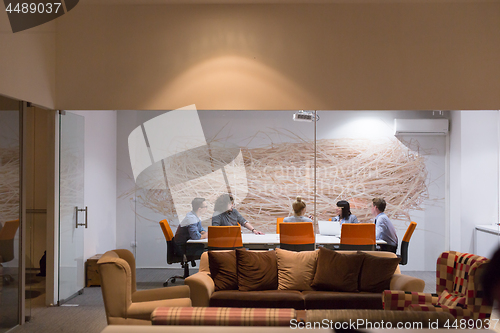 Image of Business Team At A Meeting at modern office building