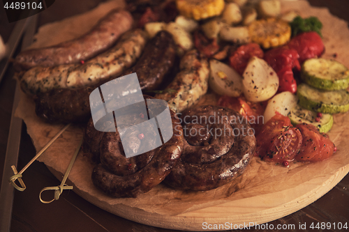 Image of Grilled sausage with vegetables