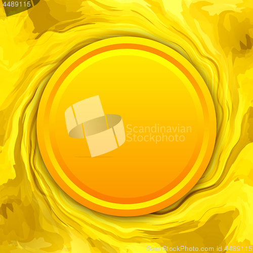 Image of Golden coin on melting gold background