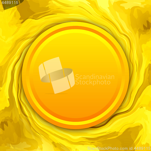 Image of Golden coin on melting gold background