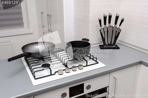 Image of Modern white kitchen