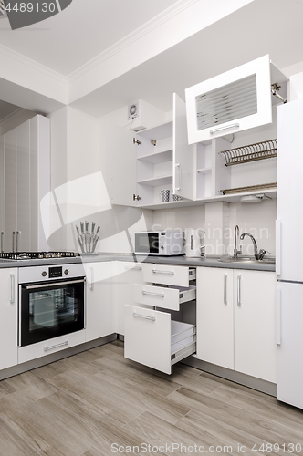 Image of Modern white kitchen