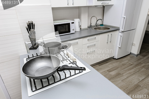 Image of Modern white kitchen