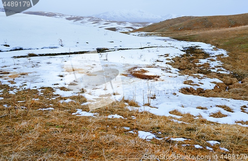 Image of Snowy steppe at the mountains